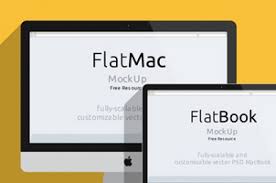 A Flat Design Version Of The Imac And Macbook In A Psd Vector Mockup Template Use The Smart Layer To Drag Mockup Template Design Freebie Free Graphics