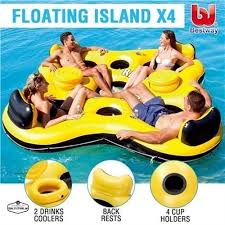 Inflatable Rafts For Lakes Pool Floats And River Raft Beach 4 Person Tube Boat Bestway Floating Island Raft Inflatable Island Inflatable Floating Island