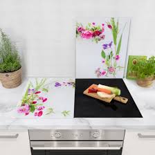 Herdabdeckplatte Glas Blumenarrangement 52x60cm Spritzschutz Herd Blumenarrangement Fliesenaufkleber