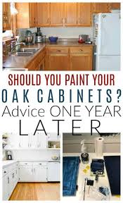 Our Diy Kitchen One Year Later Painting Kitchen Cabinets White Paint Cabinets White Paint Inside Cabinets