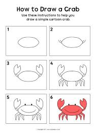 These images must be pointed and made of curved triangles. How To Draw A Crab Instructions Sheet Sb12309 Sparklebox Easy Drawings For Kids Art Drawings For Kids Cute Easy Drawings