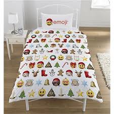 Emoji Christmas Duvet Set Polyester Cotton Multi Single Cover Bedding Set Bettwaren Geschenkideen Home Haus Emoji Bett Geschenkideen
