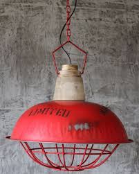Hangelampe Xxl Fabriklampe Hange Lampe O 49 Cm Alte Industrielampe Loftlampe Rot Lampe Lichter Licht