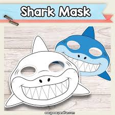 Printable Shark Mask Template Baby Hai Masken Kinder Fisch Vorlage