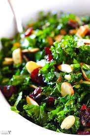 Kale Salad With Warm Cranberry Vinaigrette Gimme Some Oven Recipe Cranberry Salad Recipes Vinaigrette Recipes Healthy