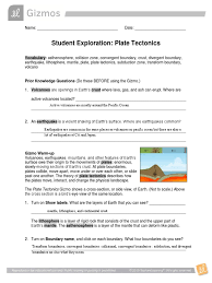 Plate tectonics worksheet pdf answers. Plate Tectonics Se Plate Tectonics Volcano