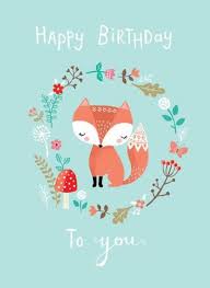Las Woodland Fox Butterfly Mushroom Flowers Happy Birthday Happy Birthday Cards Birthday Illustration Happy Birthday Greetings