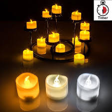 12 60 Pcs Led Tea Lights Flameless Candle With Timer Warm Etsy Tea Lights Led Tea Light Candles Tea Light Candles