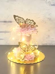 Butterfly Baby Shower Centerpiece Quinceanera Butterfly Table Centerpiece  Decoration Wedding Centerpieces Party Decoration with Led Light 