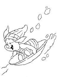 Winnie the pooh and piglet colour and keep cardboard cutout product features: Winnie The Pooh Coloring Page Piglet Sledding All Kids Network