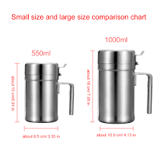 Us 19 33 29 Off Large Size Stainless Steel Olive Oil Bottle Oil Pot With Cover Honey Pourer Dust Proof Soy Sauce Vinegar Storage Kitchen Tools In
