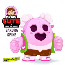 How To Draw Sakura Spike Super Easy Brawl Stars By Drawitcute On Deviantart Pokemon Super Cute Coloring Pages Star Coloring Pages