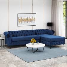 Your sofa shares all your intimate family moments, so it needs to be comfortable, durable and of course. Juelz Contemporary Velvet 3 Seater Sectional Sofa With Chaise Lounge Gdfstudio