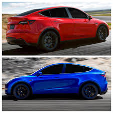 Here's a first look at the new tesla model y performance in deep blue metallic with a white interior. Jeff Boski On Twitter The Tesla Model Y Performance Red Or Blue
