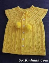 Ponponlu Kiz Bebek Yelek Modelleri Yapilisi Aciklamali Baby Knitting Patterns Bebek Yelek Kizlar
