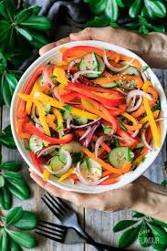 Low Carb Bell Pepper Salad Recipe Pepper Salad Recipe Stuffed Peppers Bell Pepper Salad