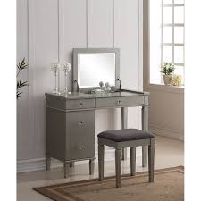 Here at unlimited furniture, we have everything you need, be it a vanity table that will complement the mirror you already have, or a full vanity set to. Riverbay Furniture 2 Piece Bedroom Vanity Set In Silver Rf 638329