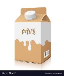 Milk box packaging brown and white color template Vector Image