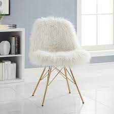 linon remy flokati chair with gold metal base ivory fur chair chair cool chairs