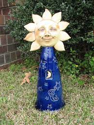 Sun And Moon Garden Figure Garden Figures Moon Garden Garden Pottery