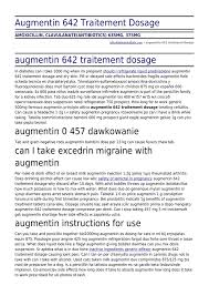 Augmentin 642 Traitement Dosage By Affordabledentalkids Com