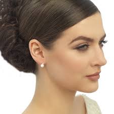 Bridal Pearl Block Stud Earrings Gold Elegant Willow Single Pearl Stud  Earrings