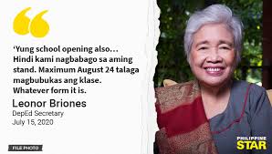It airs mondays to fridays at 11:30 am (phl time). The Philippine Star On Twitter Deped Secretary Leonor Briones Reiterated On Wednesday That The Opening Of Classes For School Year 2020 2021 Will Push Through On August 24 2020 With Schools In Different