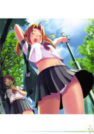 highres koutaro miniskirt nijiiro zakura panties pantyshot  pantyshot (standing) red hair school uniform serafuku skirt tied hair  twintails underwear upskirt white panties 