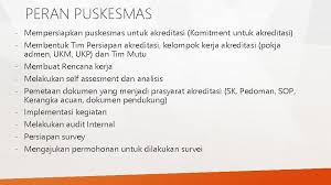 Ep2, 3, dam 4 mensyarakatkan dilakukan audit internal secara periodik pimpinan puskesmas dan penanggung jawab upaya. Akreditasi Puskesmas Arah Pembangunan Kesehatan Rpjmn I 2005