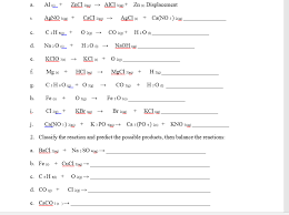 Double replacement i say type of chemical reaction synthesis. Solved For Part 1 Balance And Classify The Following Rea Chegg Com