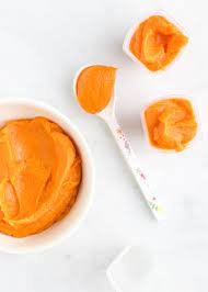 Sweet Potato Puree Healthy Little Foodies Let it cool an d cut pouches out of foodsaver bags sealed the sides out how much i give her in a serving and made individual serving sizes and vacuum sealed it to make sure i can get the best out. sweet potato puree healthy little foodies