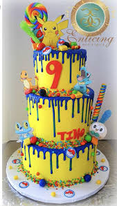 Pokemon Drip Cake Pikachu Cake Birthdays Pokemon Birthday Cake Candy Birthday Cakes