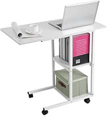 Amazon Com Overbed Table With Storage Desk Laptop Table For Bed Mobile Desk