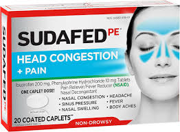 Sudafed PE Non-Drowsy Head Congestion + Pain Relief Caplets