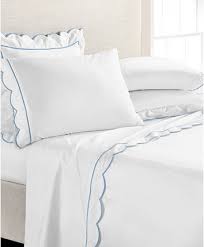 Martha Stewart Collection Signature Scallop 4 Pc Queen Sheet Set 400 Thread Count 100 Cotton Percale Created For Macy S Reviews Sheets Pillowcases B In 2020 King Sheet Sets