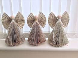 9 cm x 12 cm. Book Angels Weihnachten Basteln Engel Bucher Falten Bucher Falten Engel