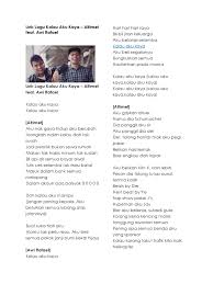 Song from altimet and awi rafael kalau aku kaya (liryc). Lirik Lagu Kalau Aku Kaya