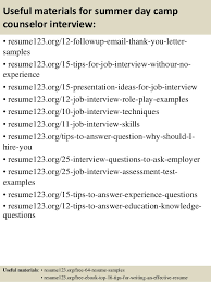 summer day camp counselor resume samples