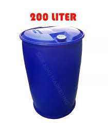 Tong drum biru 200 liter. 200 Liter Tong Drum Plastik Biru Plastic Blue Drum Lazada