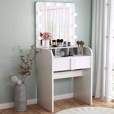 4 out of 5 stars with 4 ratings. Makeup Vanity With 3 Mirrors Tiptiper Vanity Table With Storage Shelves And Cabinet Makeup Dressing Table With Drawers For Bedroom Furniture Bedroom Furniture Vit Edu Au