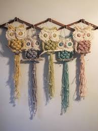 Colourful Macrame Owls Macrame Owl Kids Classroom Decor Macrame Patterns