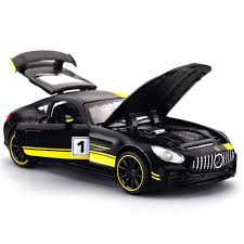 Mercedes Benz Amg Gt3 Alloy Diecast Model Sound Light Pull Back Car Real Meachine Toy Cars For Kids Toy Car Car