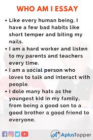 Who am i / whom am i (self.grammar). Who Am I Essay Essay On Who Am I For Students And Children In English A Plus Topper