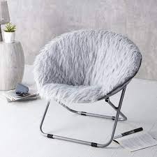 Fur Moon Chair Glacier Gray Walmart Com Moon Chair Dorm Seating Comfy Chairs