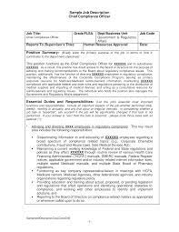 Compliance officer job summary 1. Gratis Chief Compliance Officer Job Description