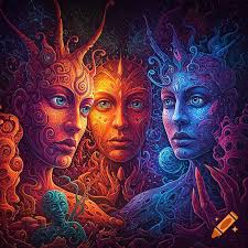 Abstract modern art cave drawings