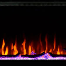 Touchstone sideline 72 electric fireplace with black frame and multiple flame colors. Electric Fireplace Touchstone Sideline 100 Recessed