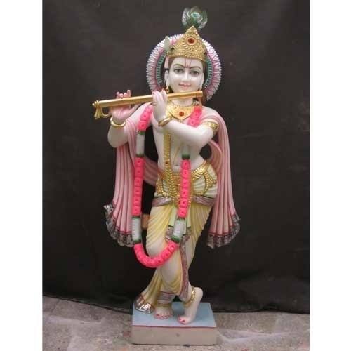 Handcrafted White Marble Krishna Statue product image