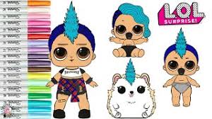 Boy lol doll coloring pages. Lol Surprise Coloring Book Page Punk Family Punk Boi Punk Hog Lil Punk Grrrl Lil Punk Boi Youtube