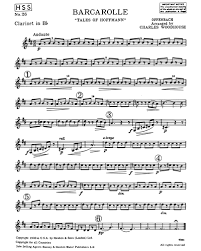 Buy sheet music books offenbach, jacques. Jacques Offenbach Barcarolle From Tales Of Hoffman Clarinet 1 In Bb Sheet Music Nkoda